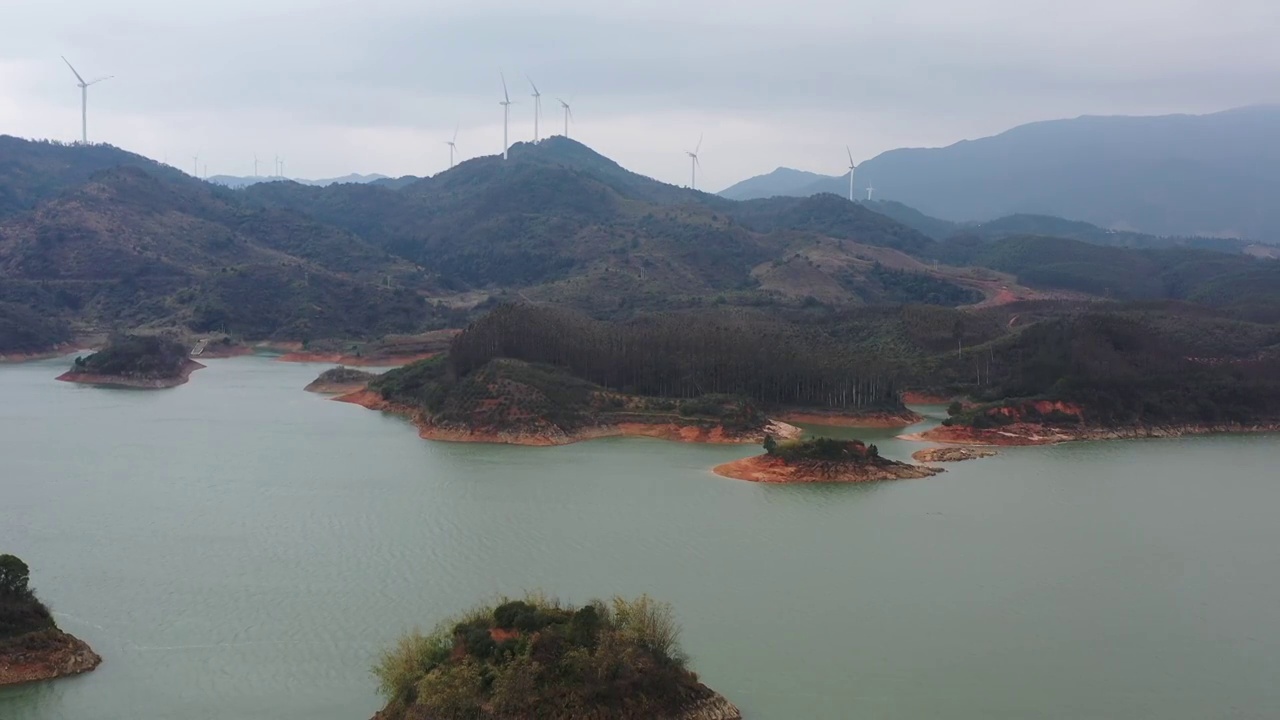 航拍贺州钟山碧溪湖视频素材