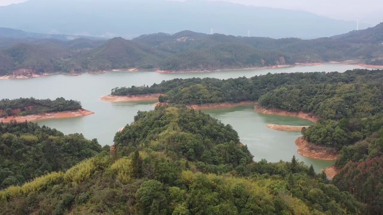 航拍贺州钟山碧溪湖视频素材