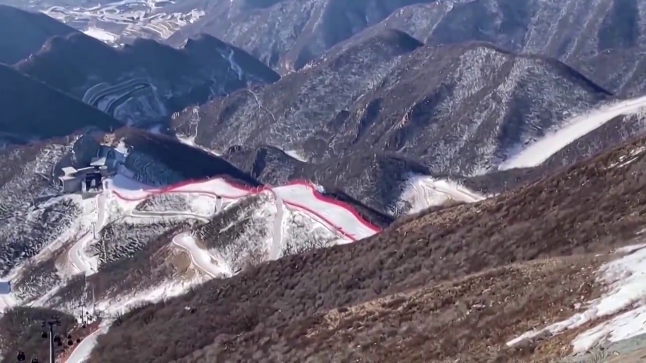 中国北京冬奥会场馆滑雪场缆车冰壶（合集）视频素材