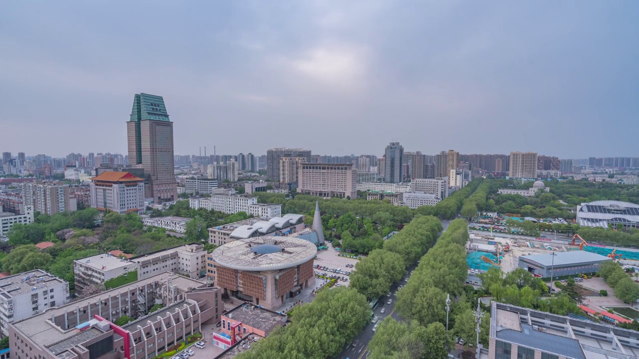 郑州老城区日转夜延时视频素材