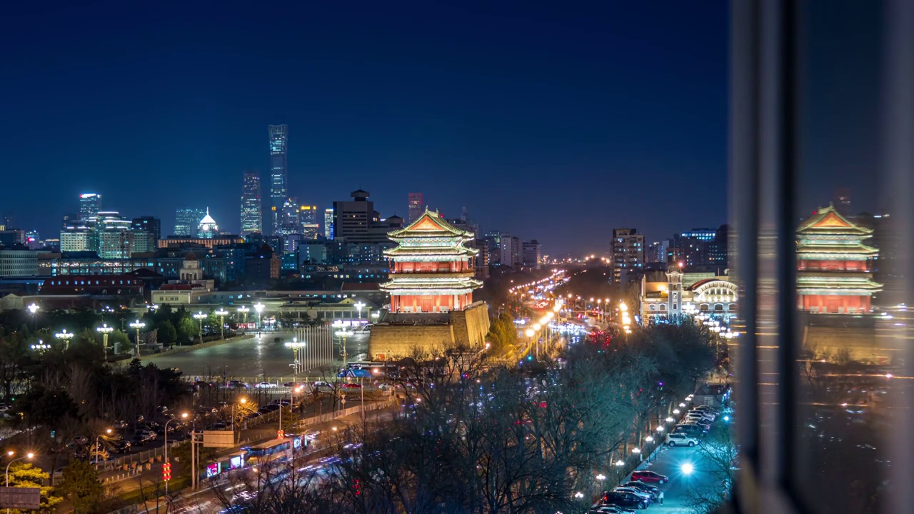 北京前门夜景视频素材