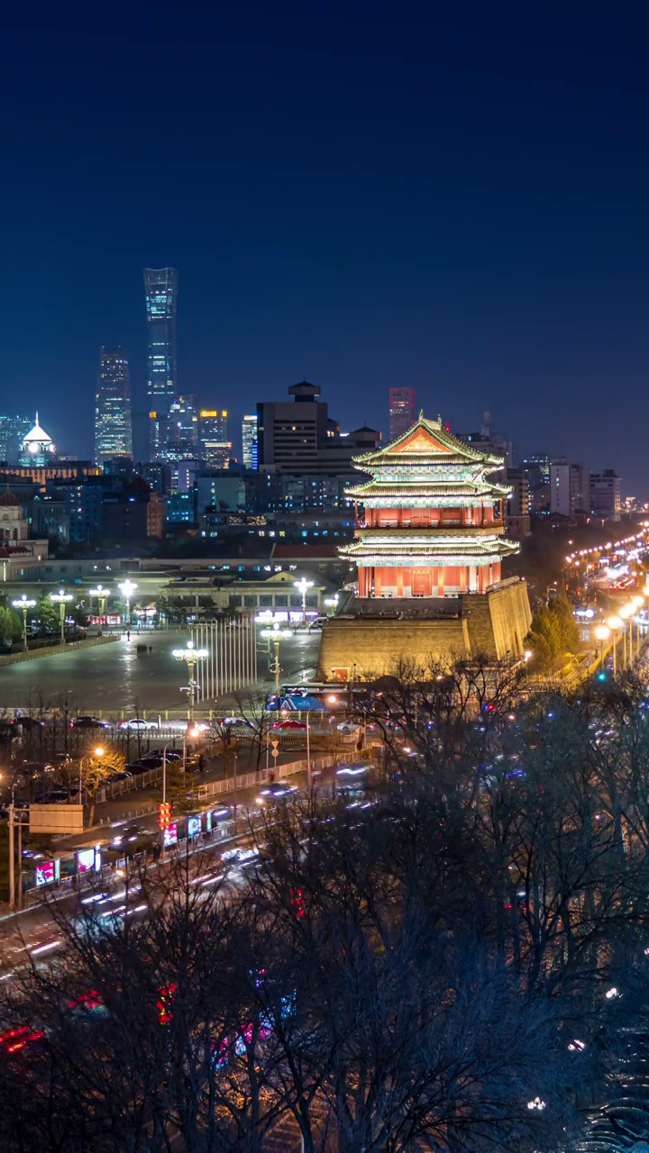 北京前门夜景视频素材