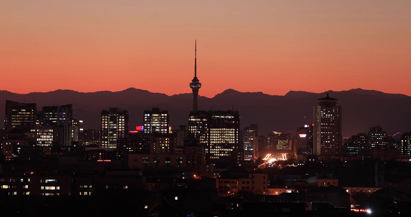 北京夜景中央电视塔视频素材