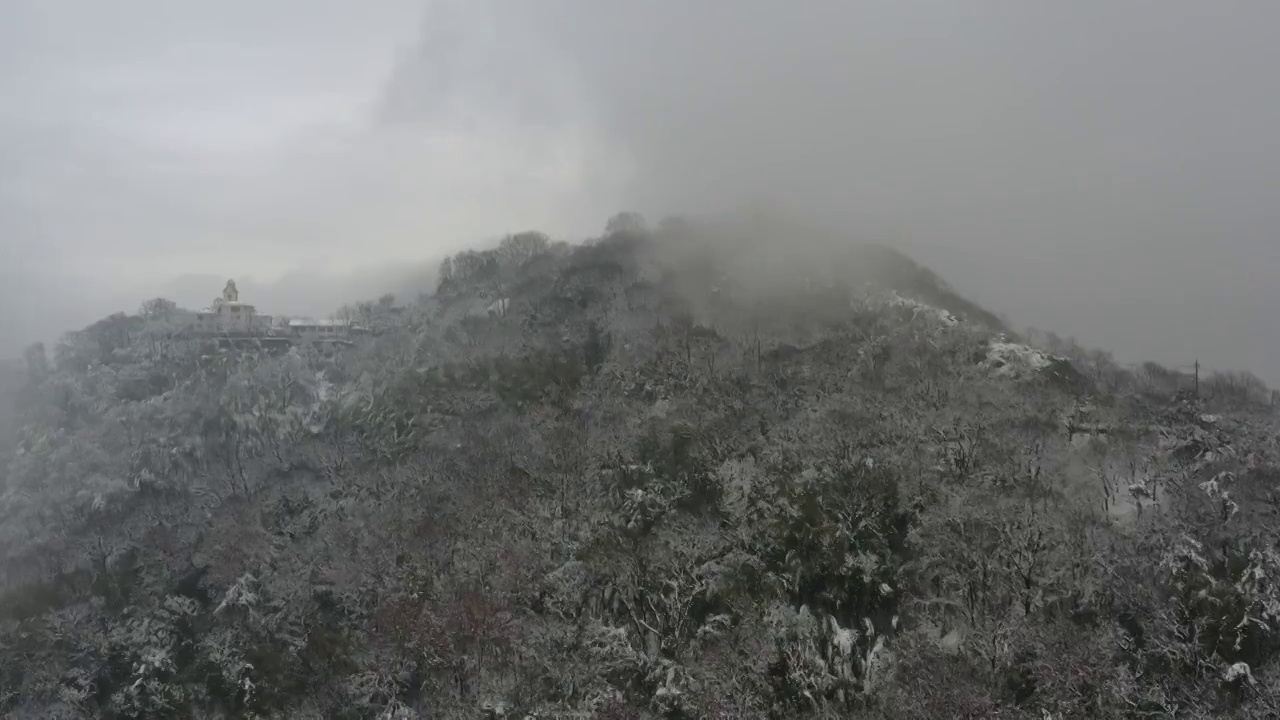 南京紫金山天文台雪景视频素材