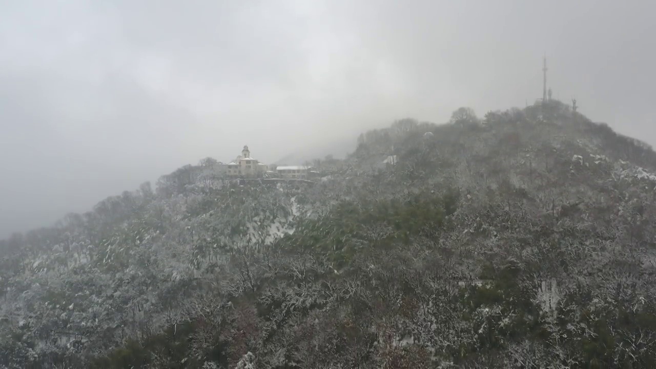 南京紫金山天文台雪景视频素材