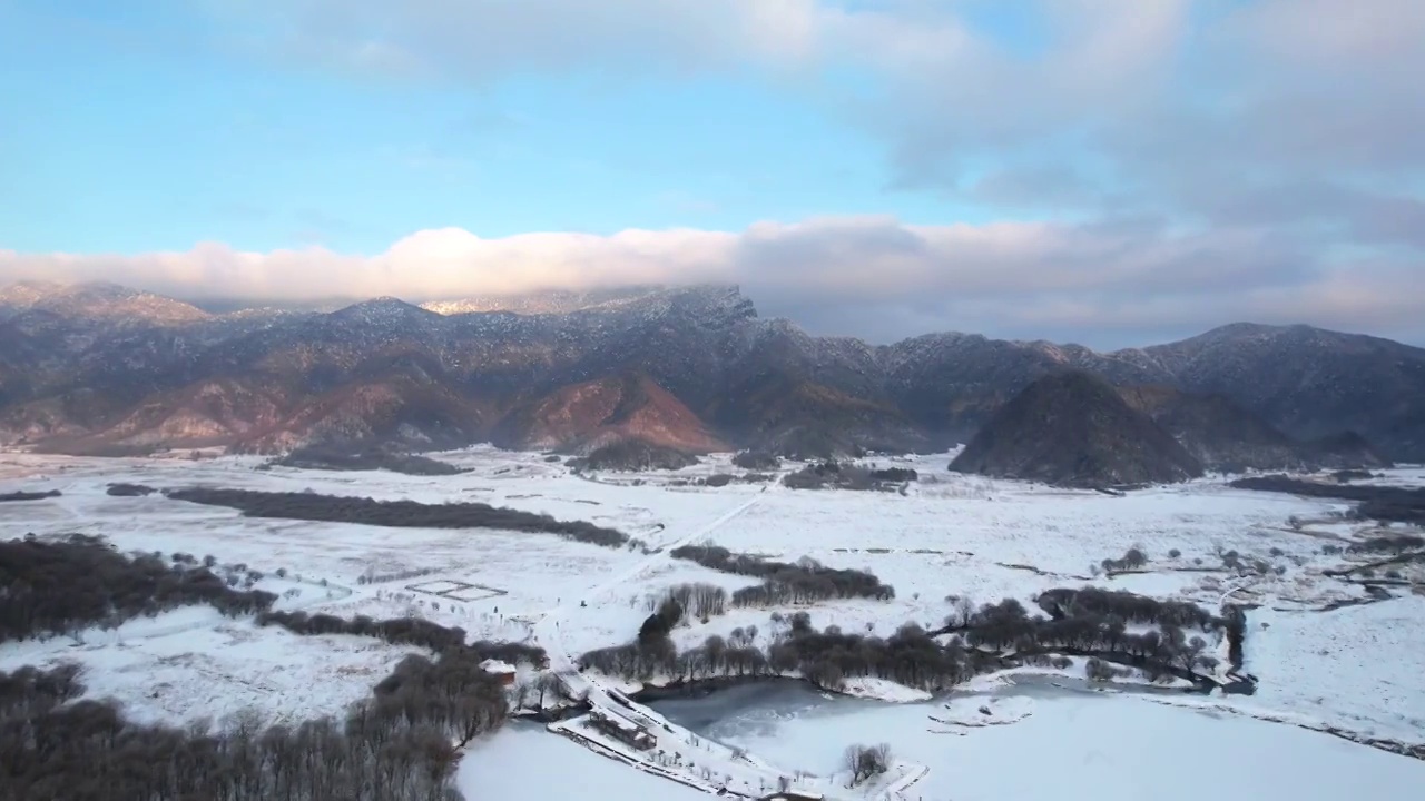 冬天雪景湖北神农架大九湖风光视频素材