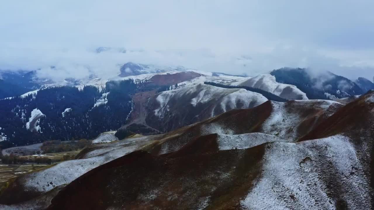 祁连秋色雪景视频素材