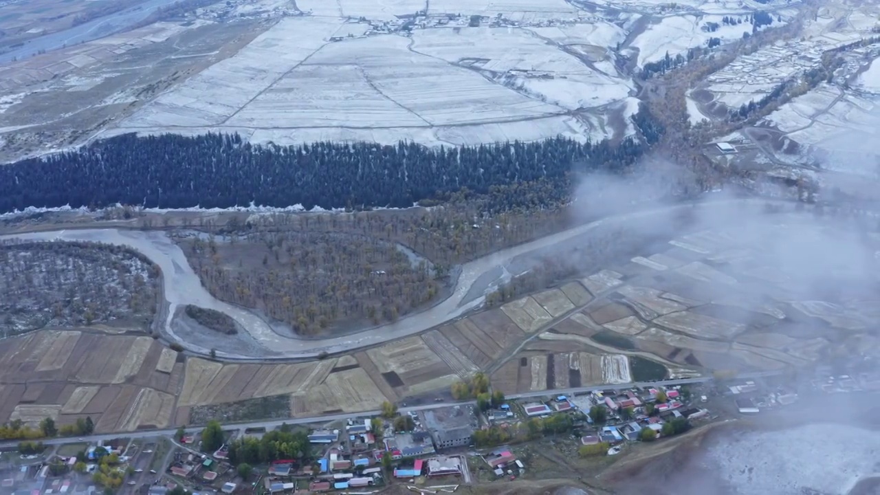 祁连秋色雪景视频素材