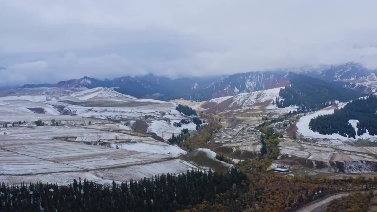 祁连秋色雪景视频素材