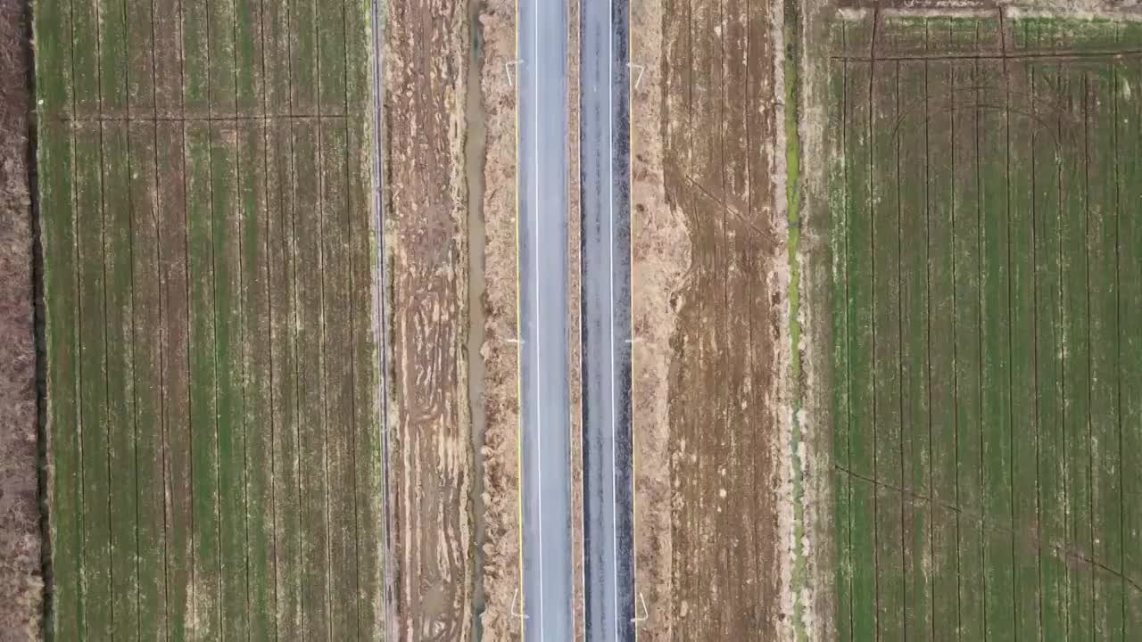 航拍上海崇明乡村道路视频素材