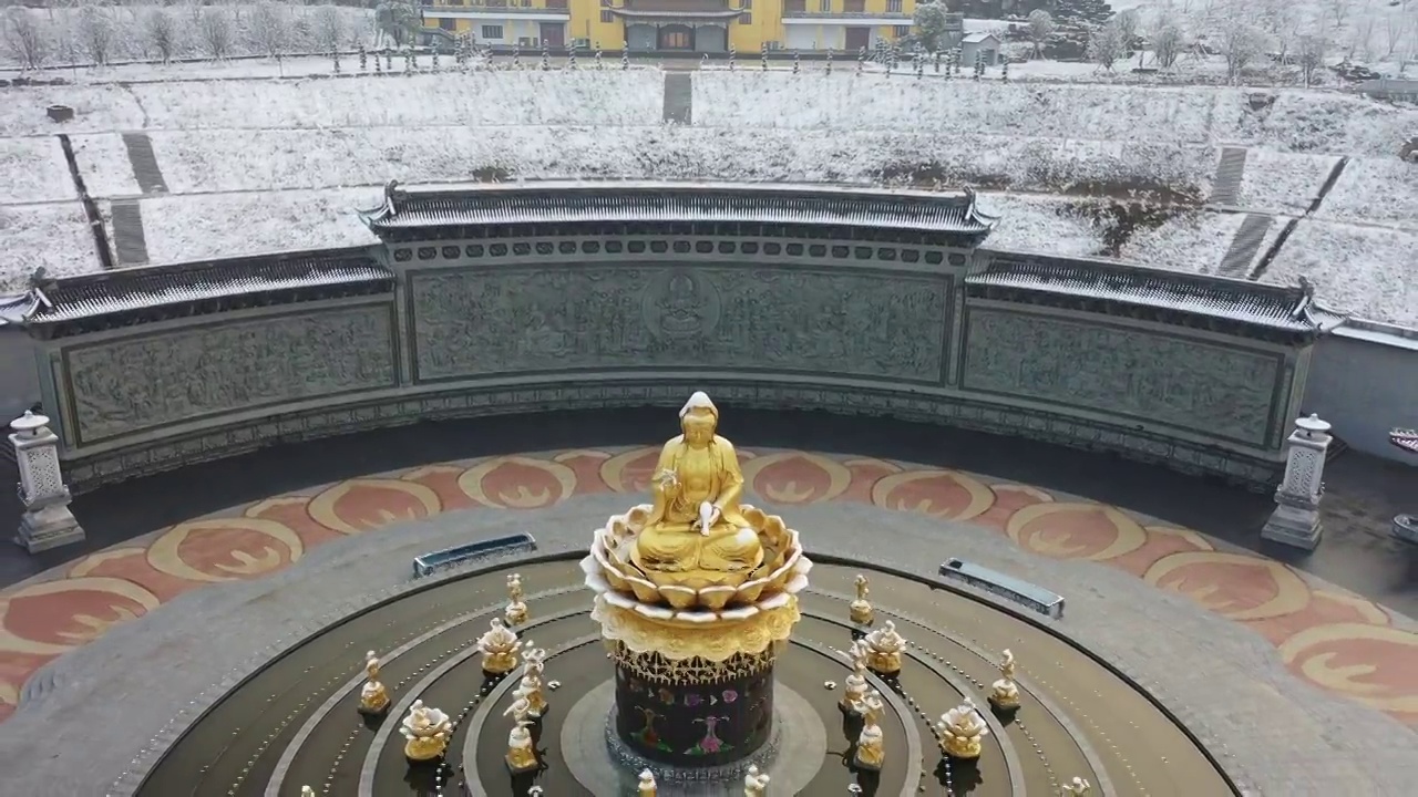 秦淮河源头，鸡鸣寺下院，南京溧水东庐观音寺的观音像视频素材