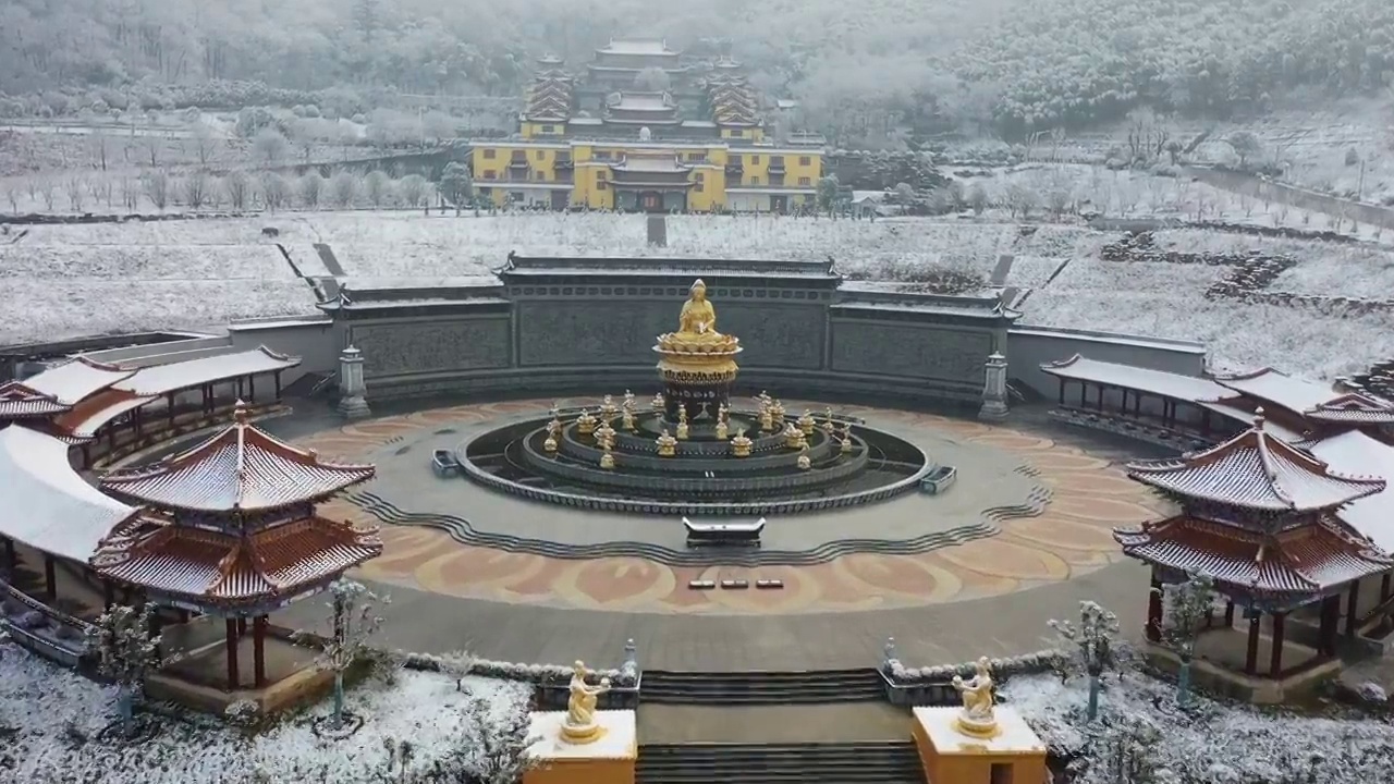 秦淮河源头，鸡鸣寺下院，南京溧水东庐观音寺的观音像视频素材