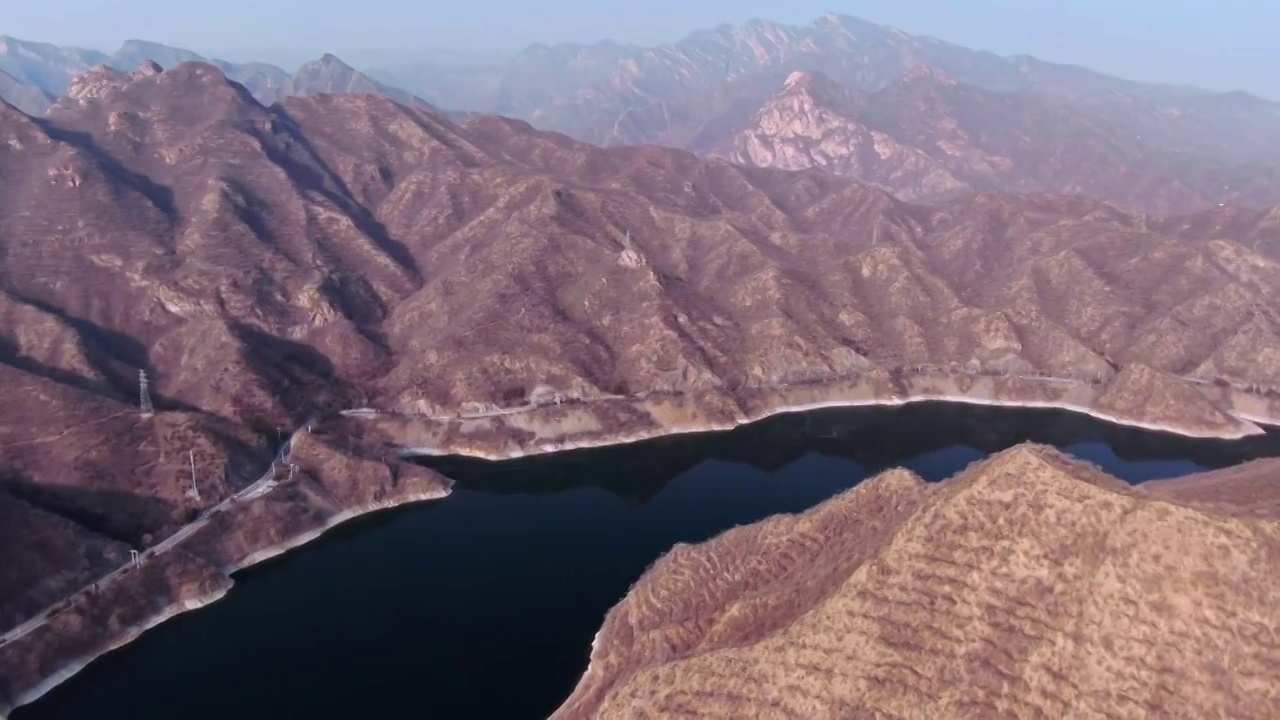 航拍北京门头沟山区道路G109国道视频素材