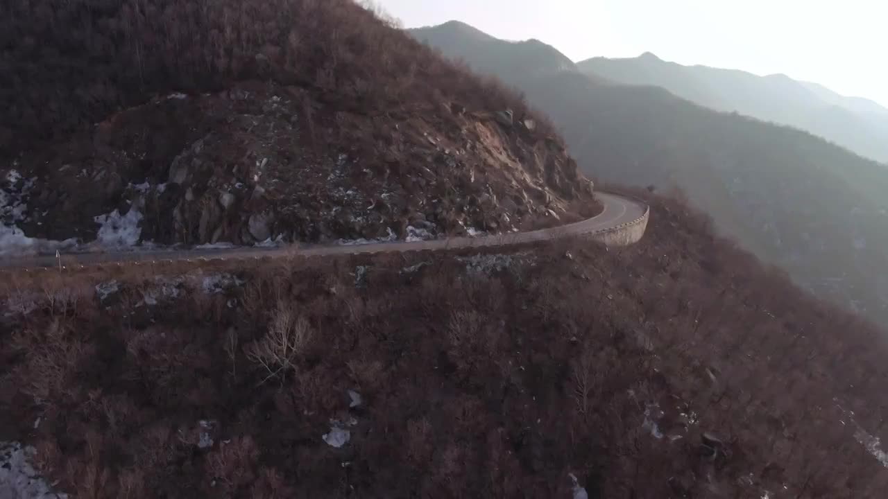 航拍北京门头沟山区道路G109国道视频素材