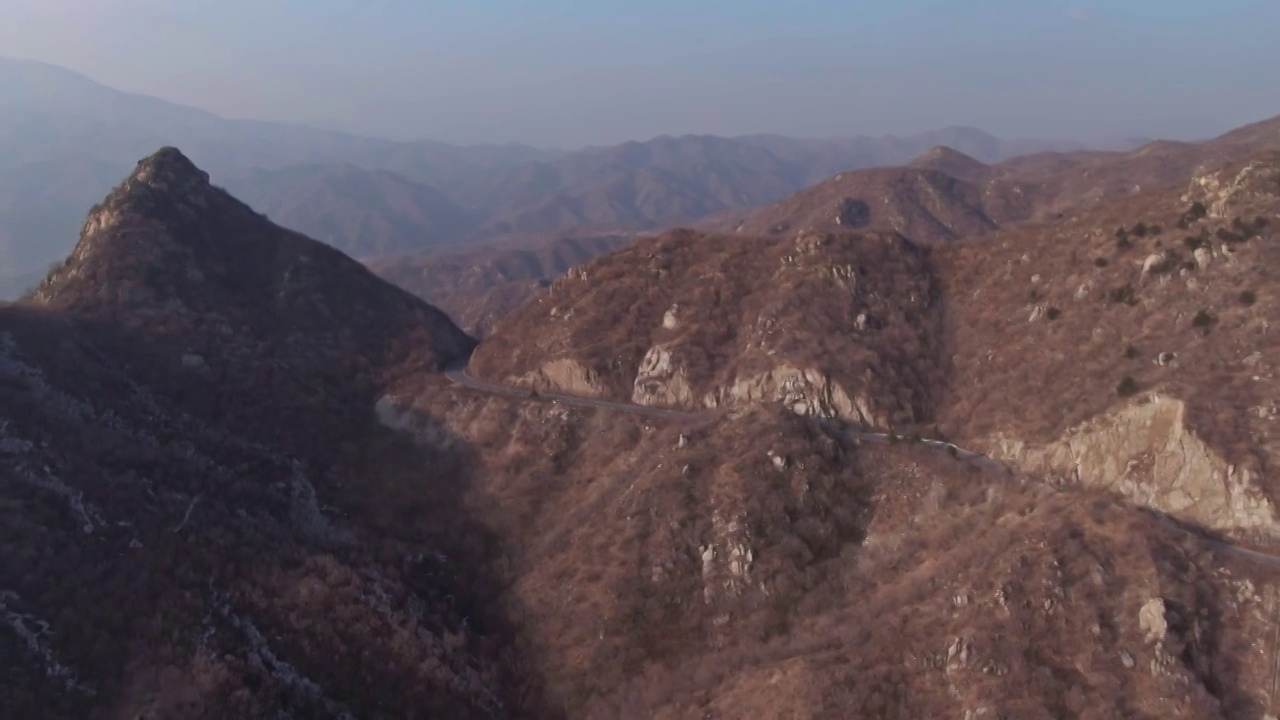 航拍北京门头沟山区道路G109国道视频素材