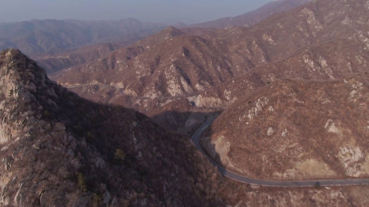 航拍北京门头沟山区道路G109国道视频素材