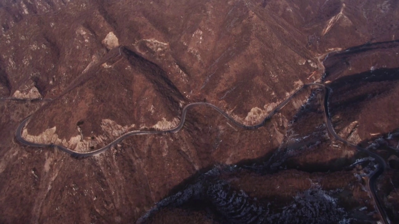 航拍北京门头沟山区道路G109国道视频素材