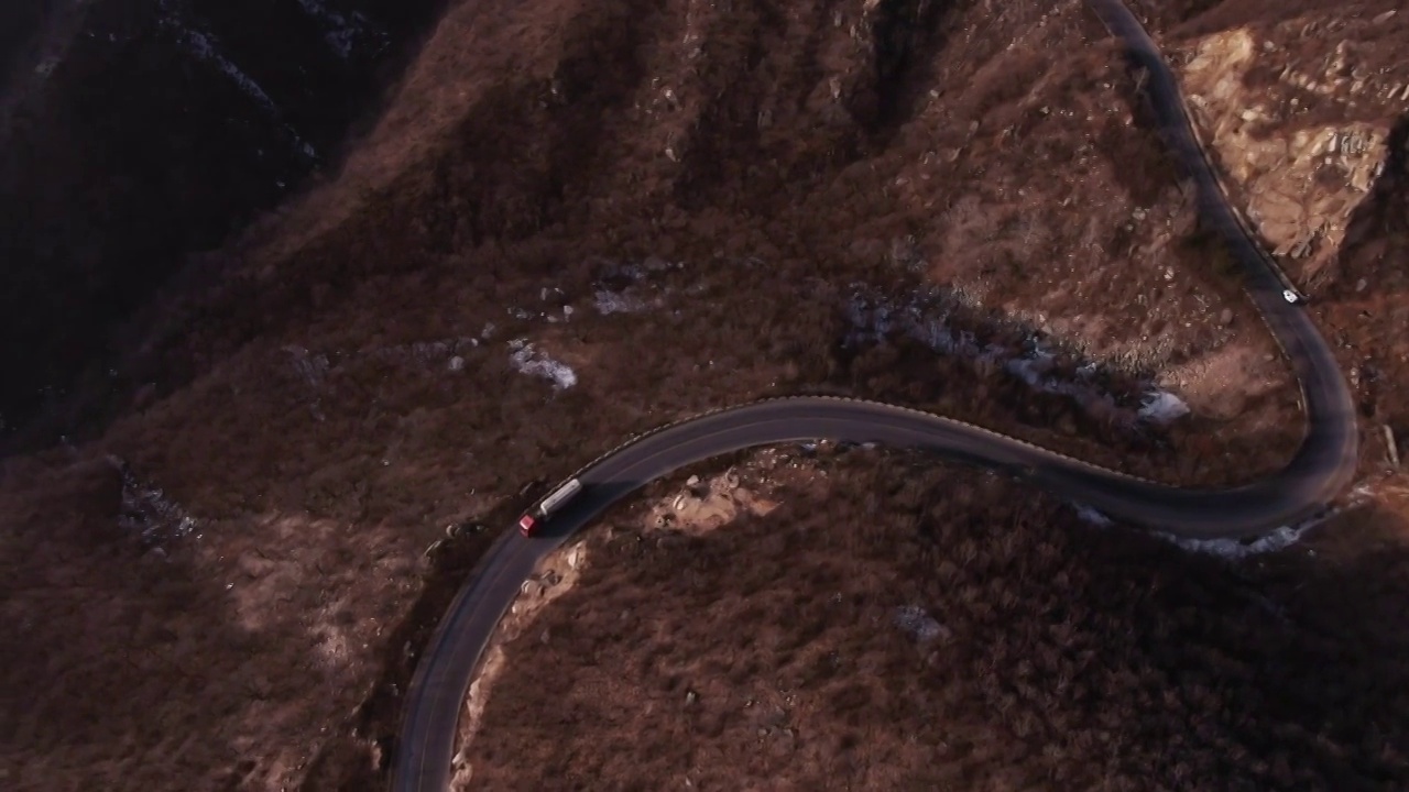 航拍北京门头沟山区道路G109国道视频素材