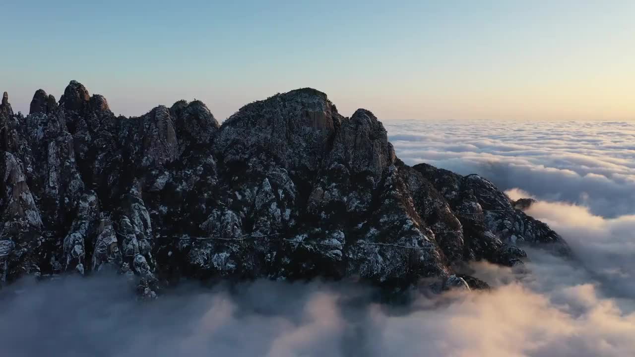 三清山航拍雪景视频素材