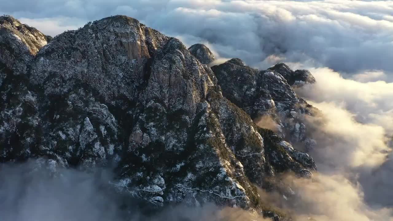 航拍三清山雪景视频素材