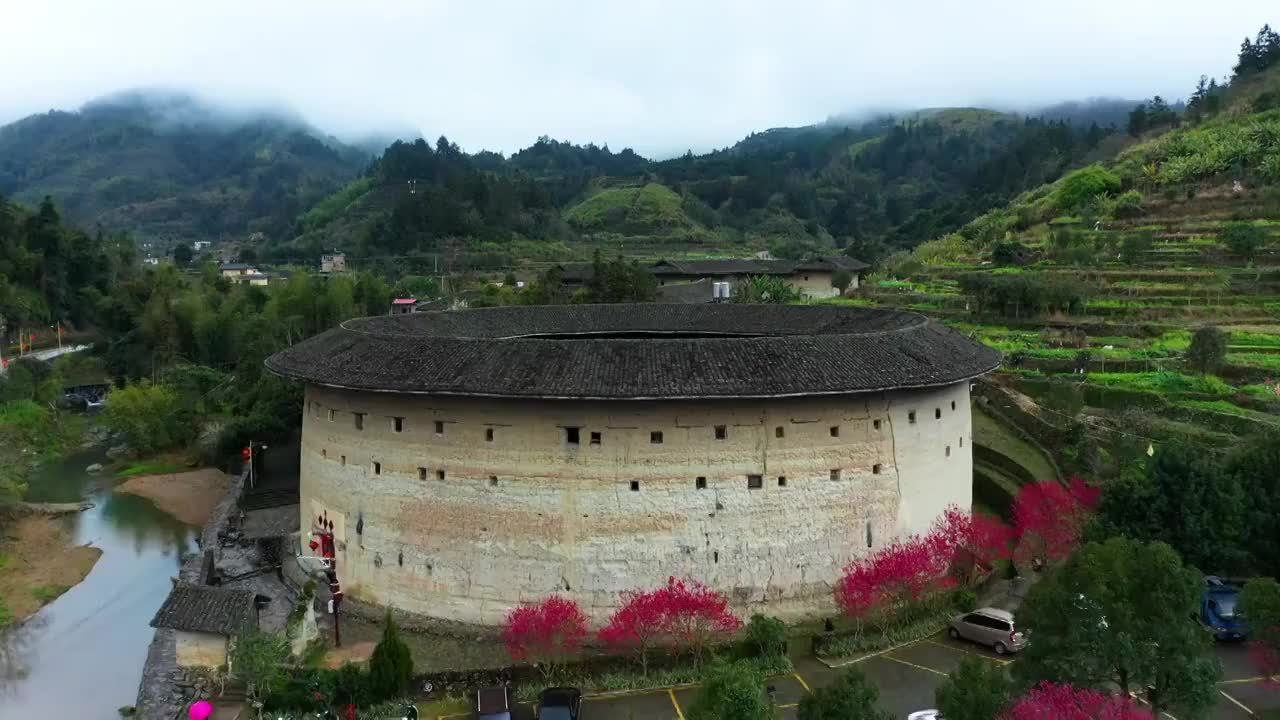 中国文代表，福建南靖土楼，裕昌楼，世界文化遗产视频素材