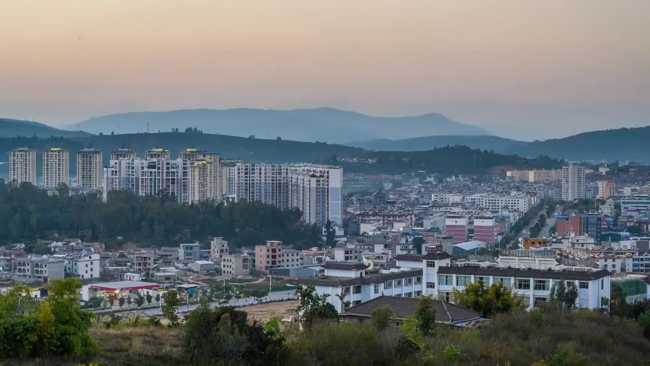 云南省红河州石屏县城市延时4K素材视频素材