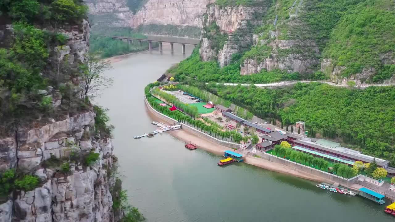 山西仙女湖景区航拍视频素材