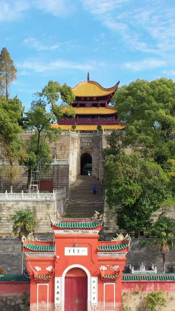 航拍湖南岳阳岳阳楼景区视频素材