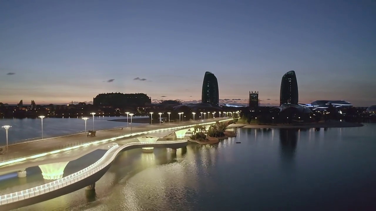 海南儋州海花岛夜景视频素材