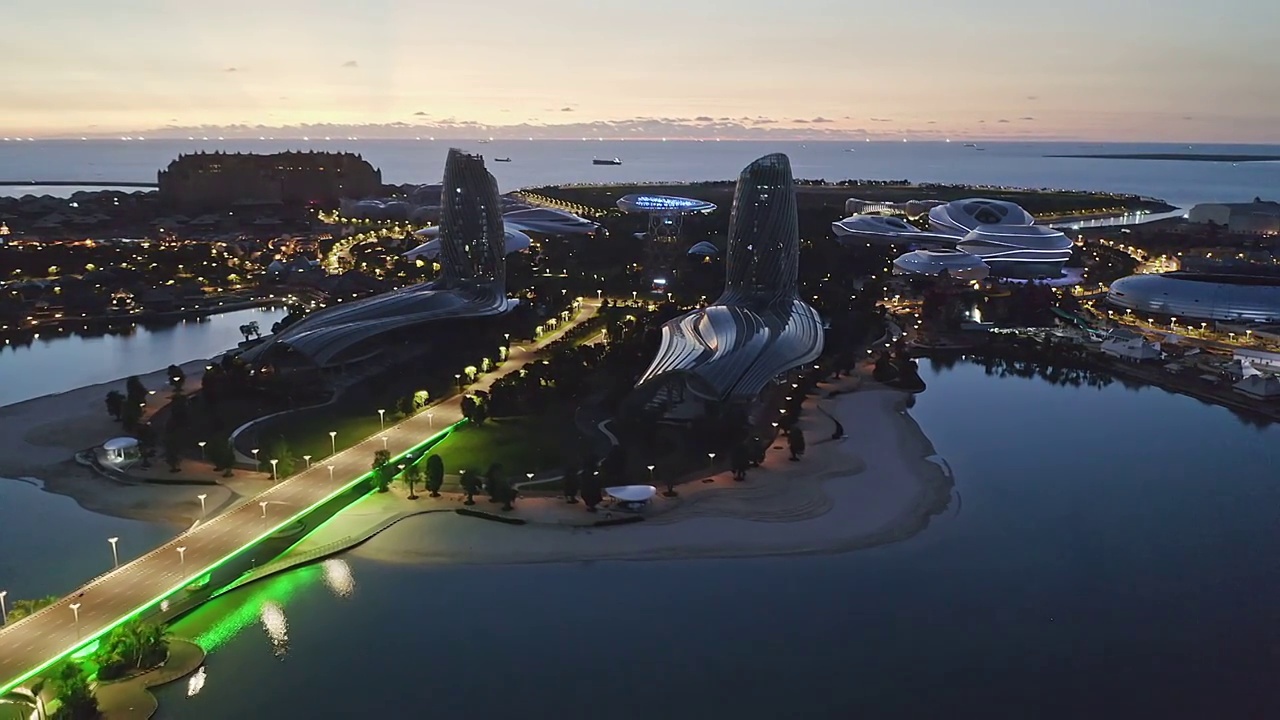 海南儋州海花岛夜景视频素材