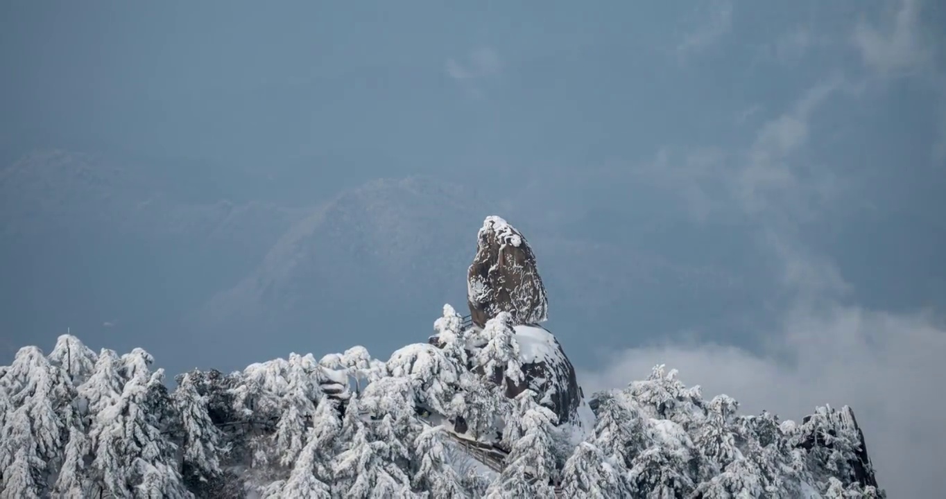 雪后黄山景色视频素材