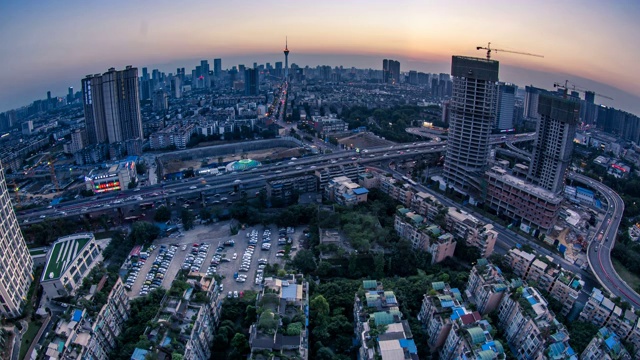 四川省成都市城市夜景延时视频素材