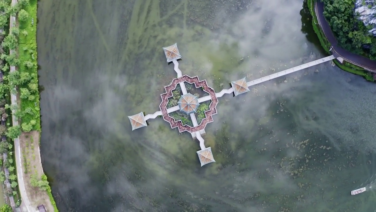 肇庆,七星岩旅游度假区,五龙亭视频素材