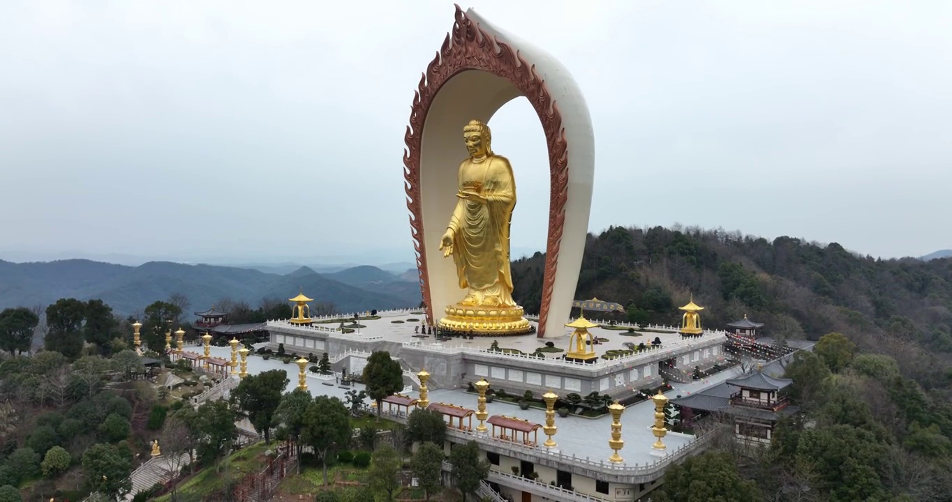 航拍江西庐山东林大佛视频素材