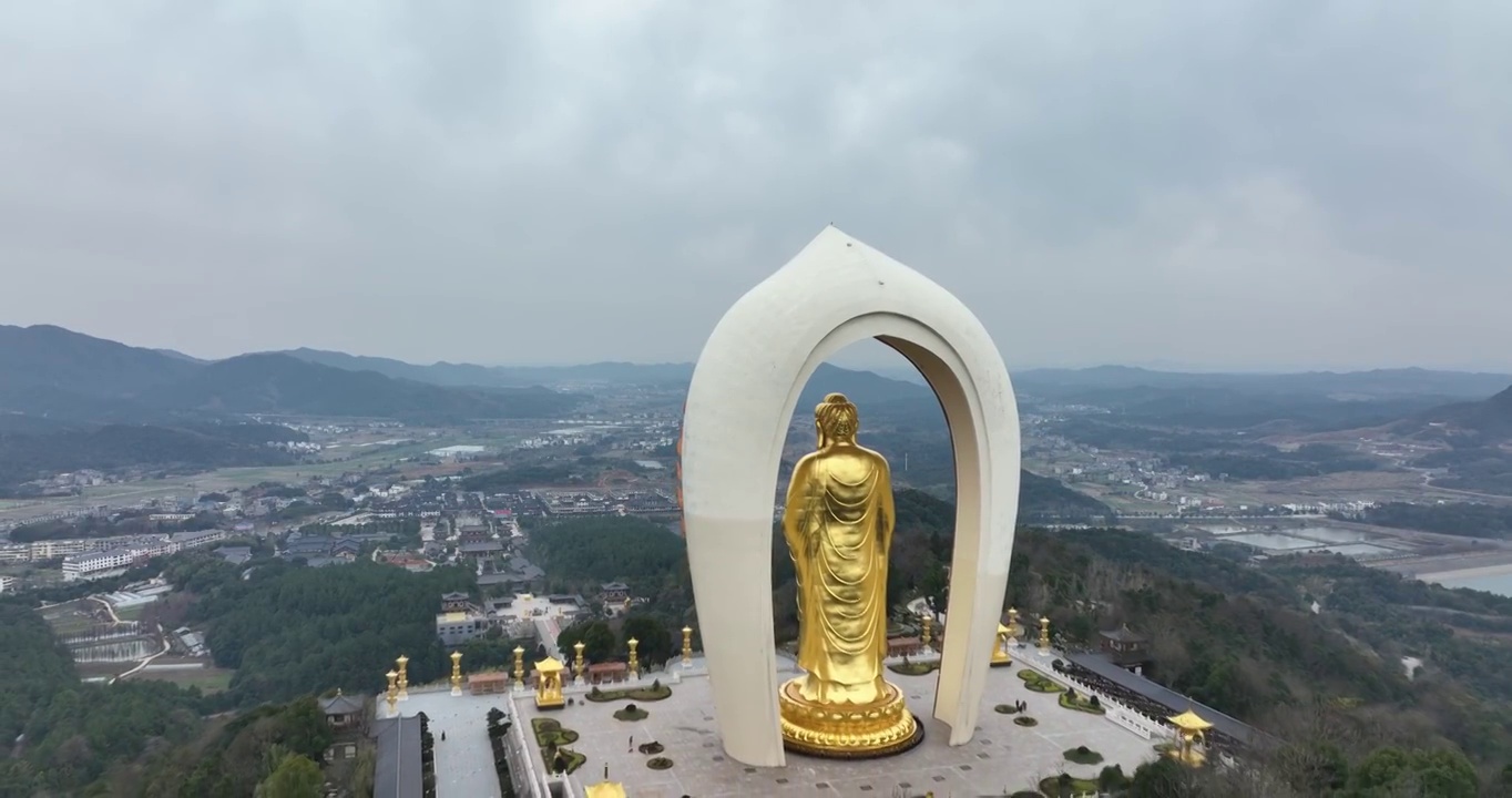 航拍江西庐山东林大佛视频素材