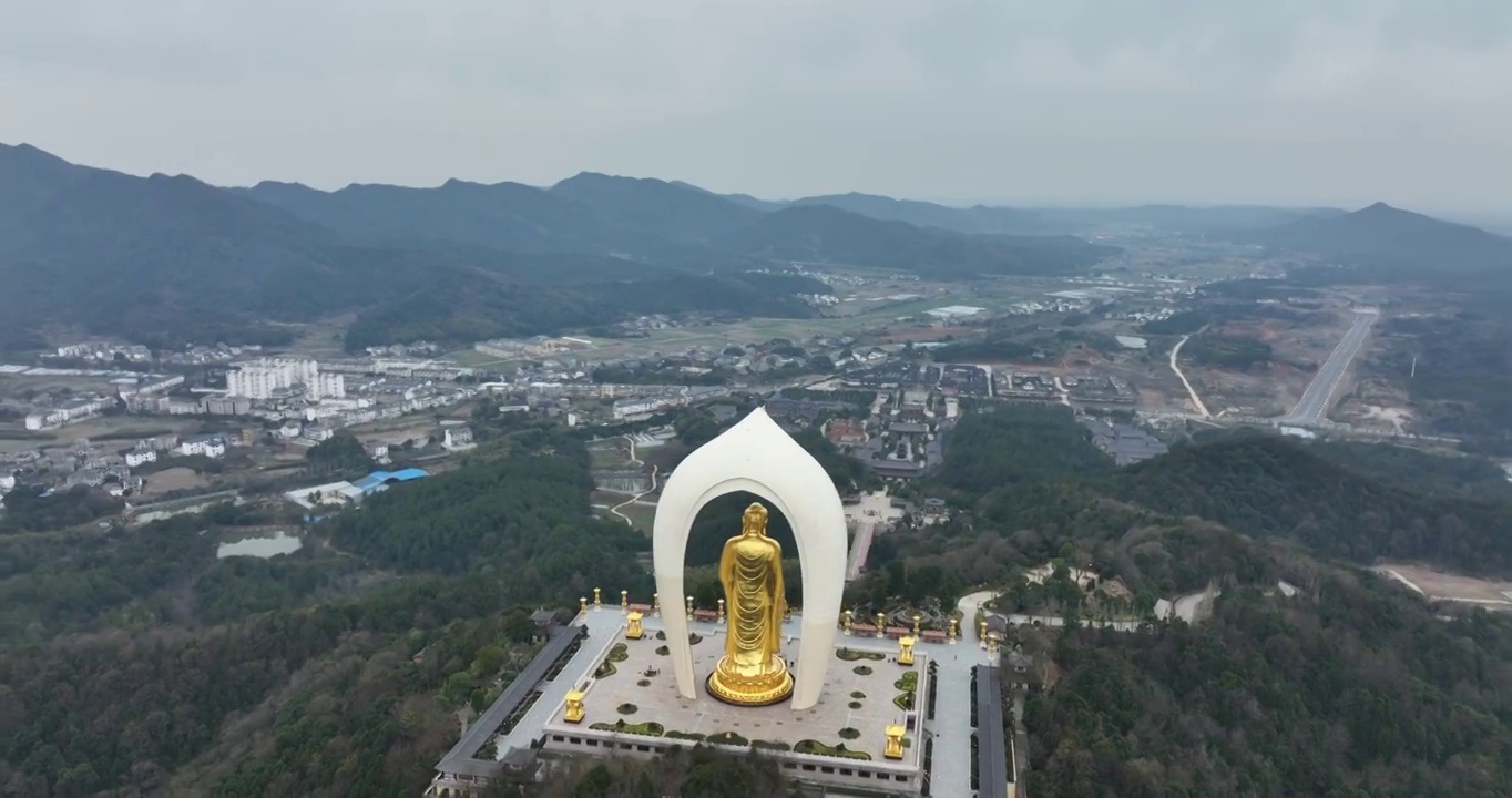 航拍江西庐山东林大佛视频素材