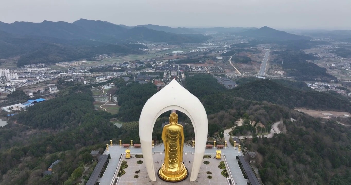 航拍江西庐山东林大佛视频素材