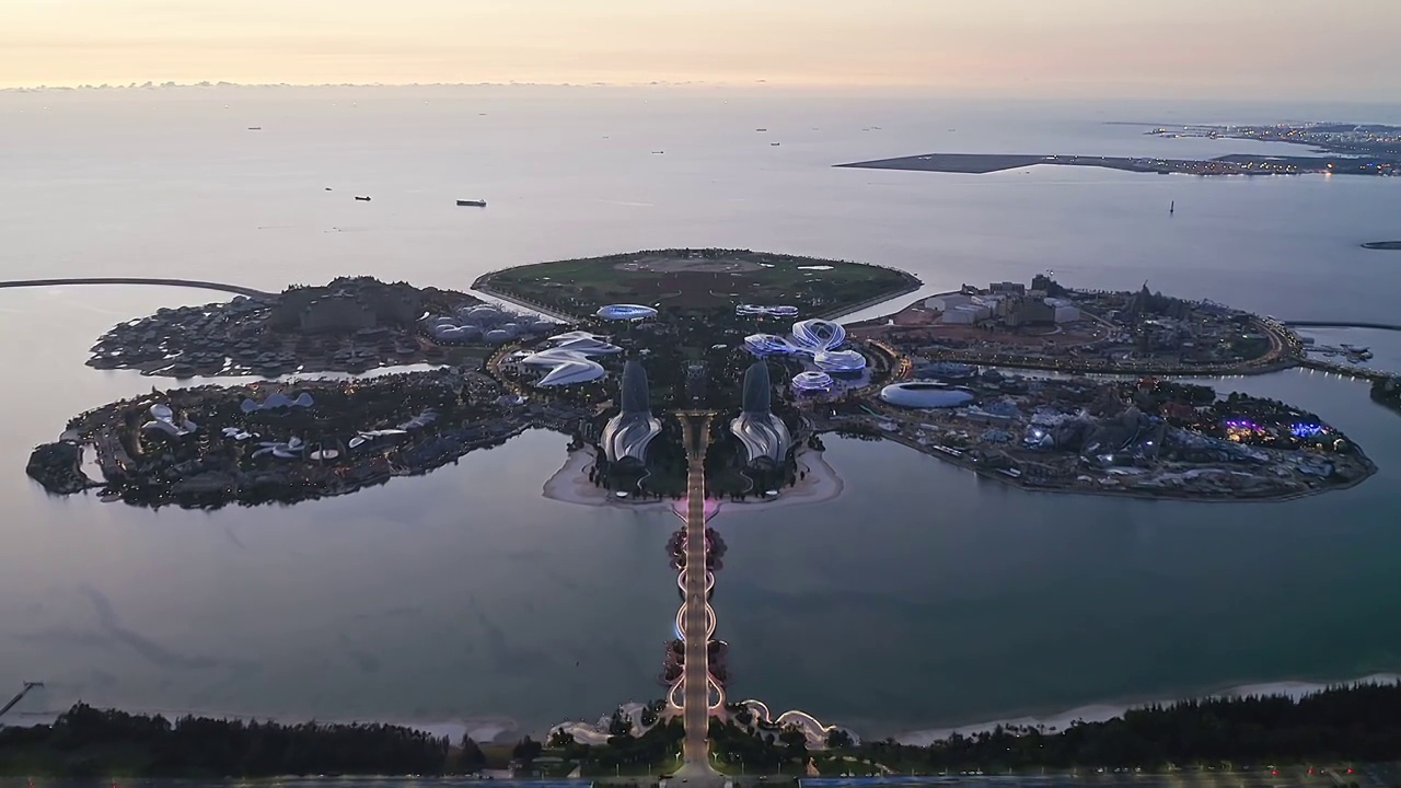 航拍海南儋州海花岛风景,主岛风景视频素材