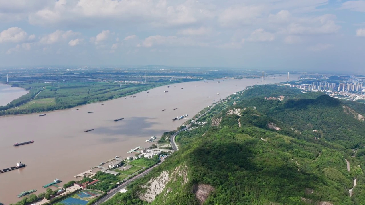 南京幕府山与长江视频素材