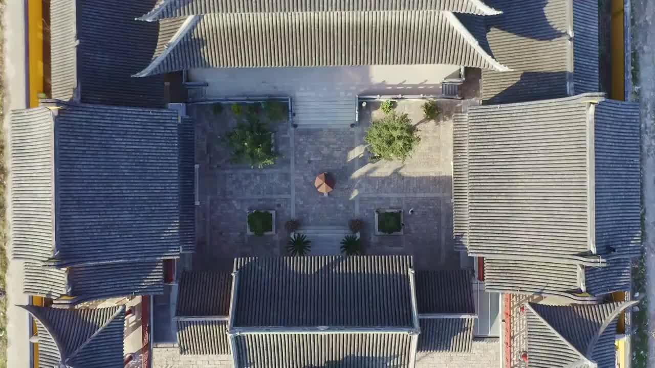 航拍上海松江东禅古寺视频素材