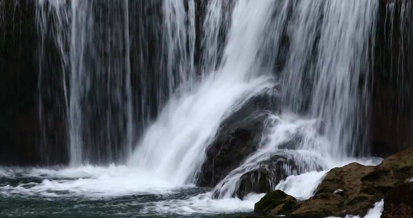 瀑布的水流，罗平九龙瀑布群视频素材