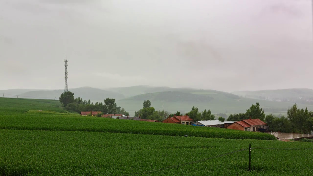 牡丹江信號塔雨视频素材