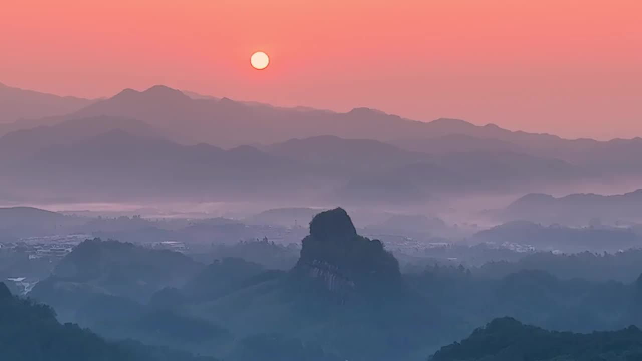 韶关丹霞日出视频素材