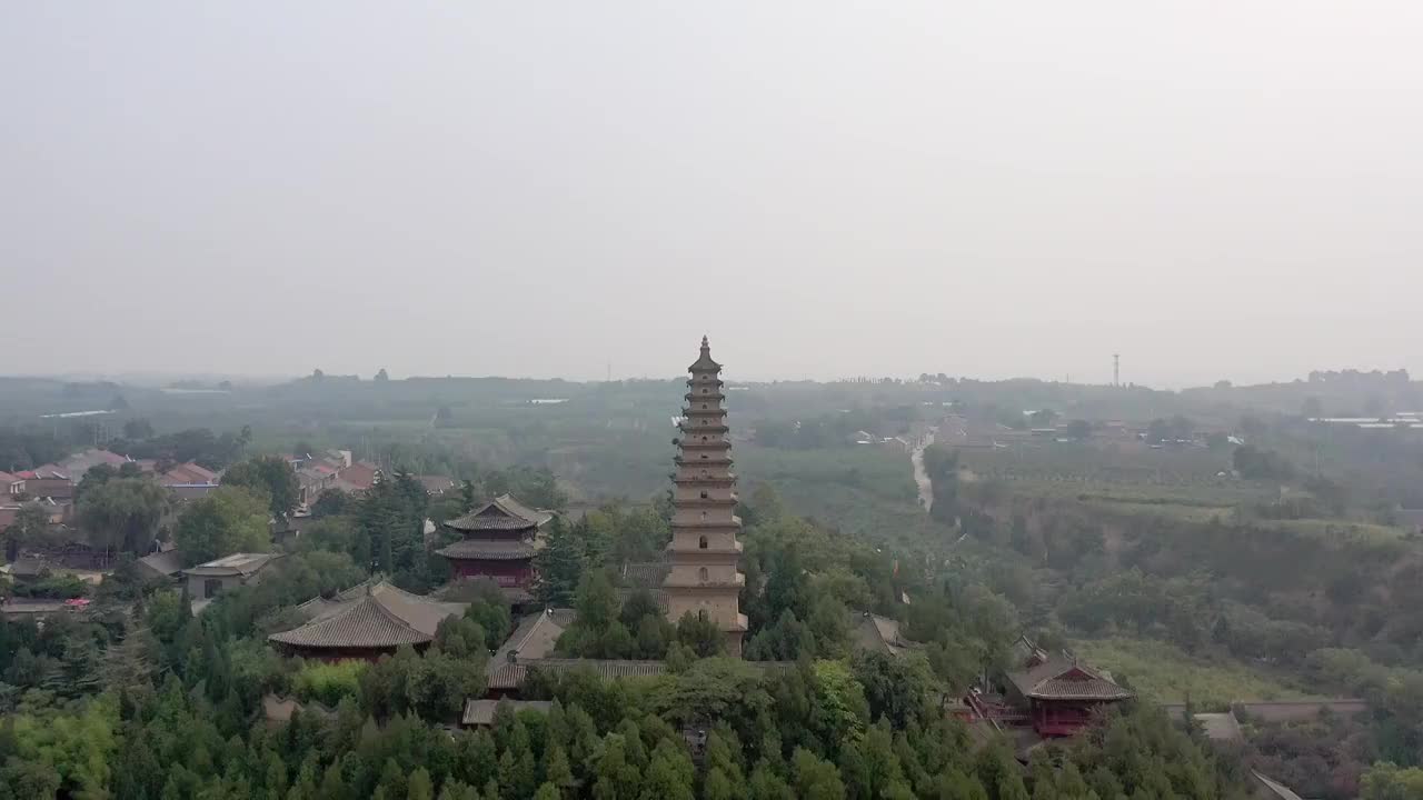 山西永济普救寺古建筑视频素材