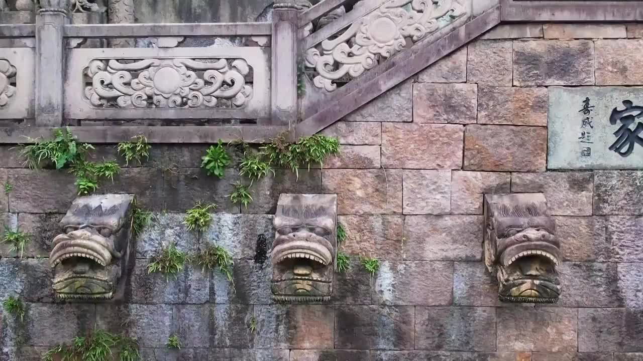 航拍绍兴诸暨著名景点西施故里风景区西施庙视频素材