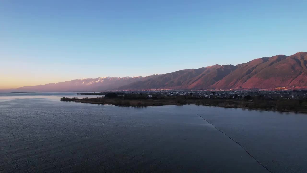 航拍云南大理洱海风景视频素材