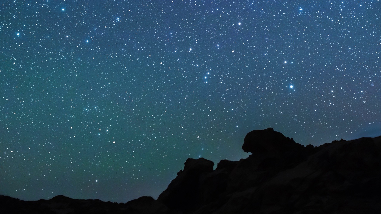 自然地理与星星闪烁特效视频素材