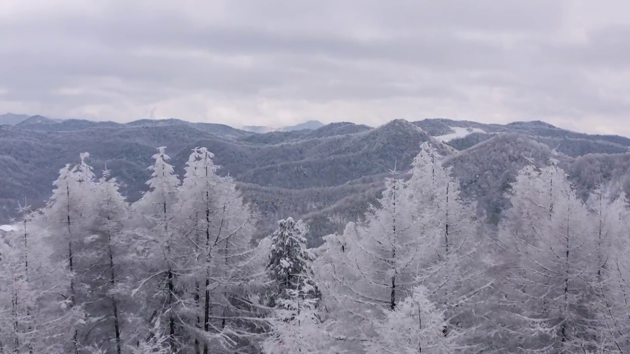 4k航拍恩施雪山雾凇风光视频素材