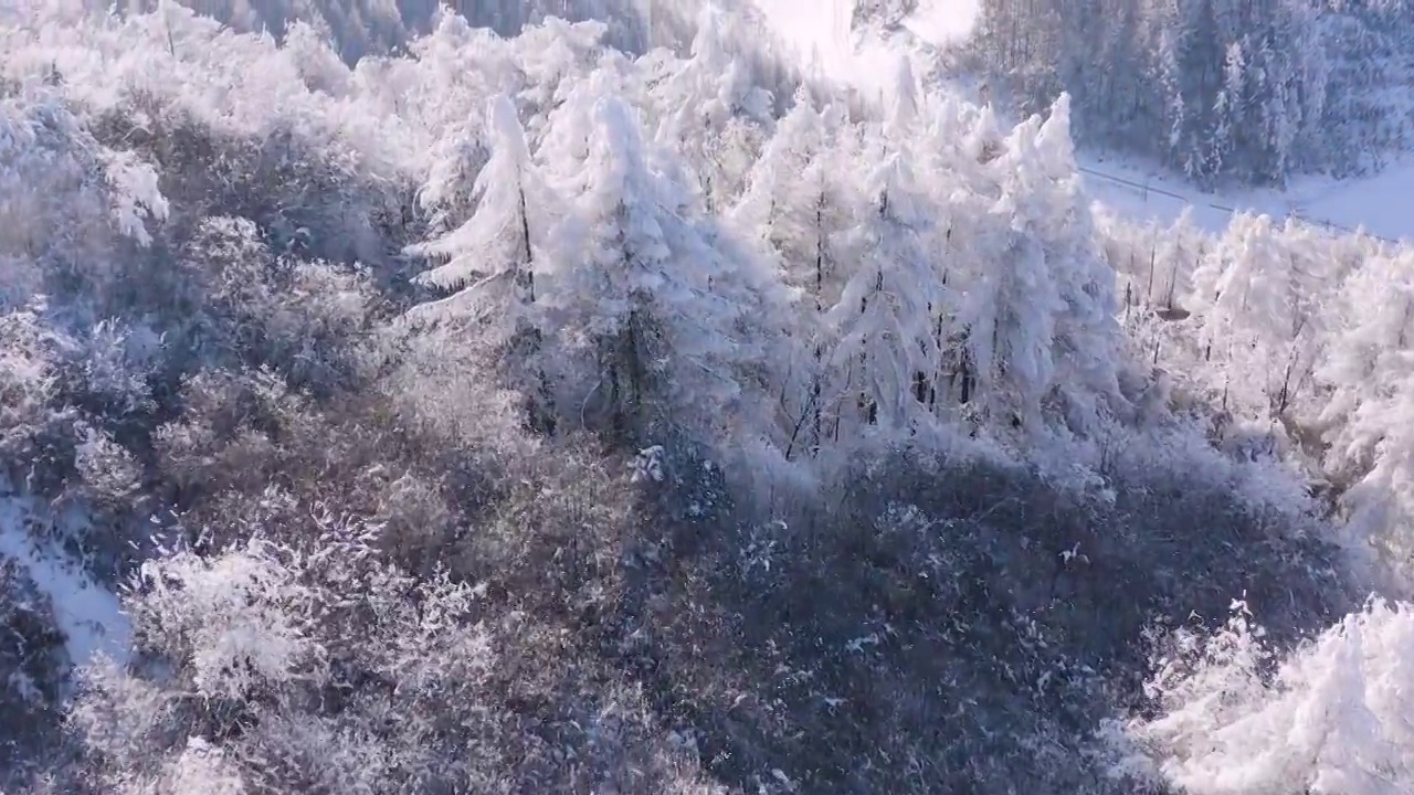 4k航拍恩施雪山雾凇风光视频素材