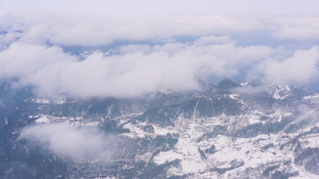 4k航拍恩施雪山雾凇风光视频素材